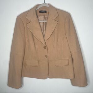 Tribal Wool Blend Peplum Blazer in size 10 Tan